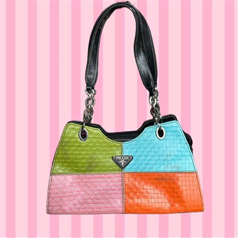 authenticate prada bag|Prada in multi color letters.